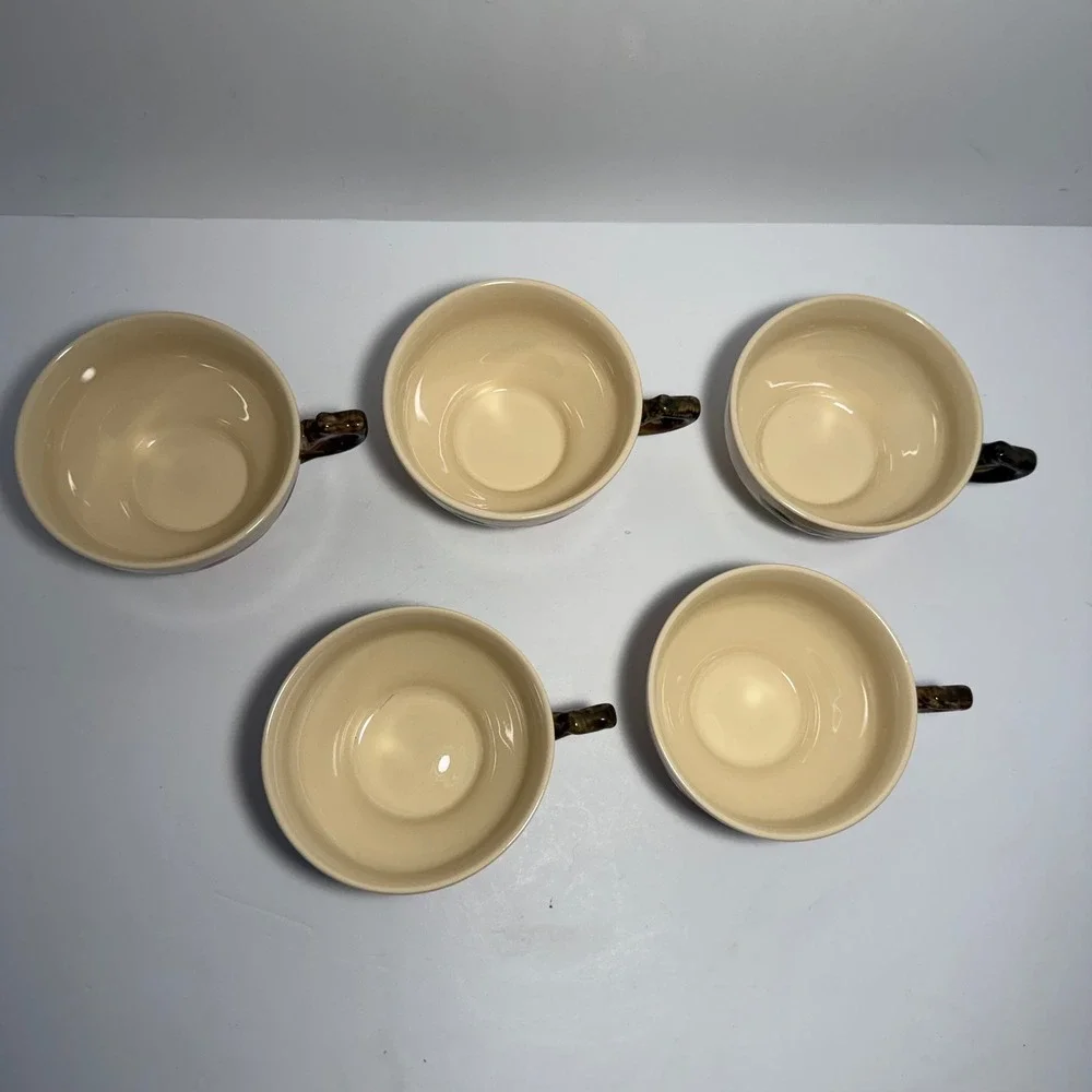 Franciscan Desert Rose Tea Cup and Saucer Set of 5 Vintage Pink Floral China